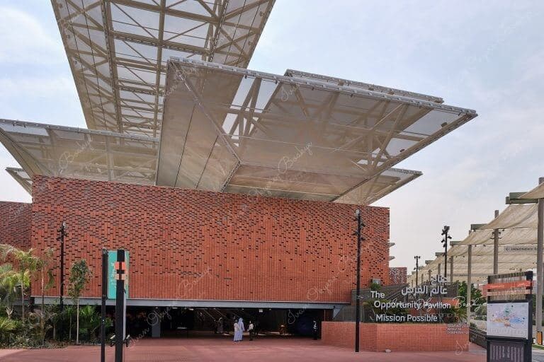 The Opportunity Pavilion Mission Possible centre in the Opportunity District section of the Dubai Expo 2020, Dubai, UAE