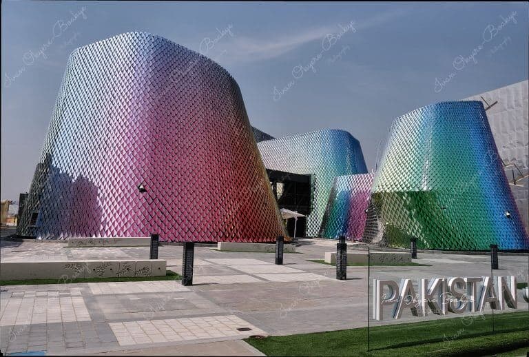The Pakistan Pavilion in the Opportunity District section of the Dubai Expo 2020, Dubai, UAE