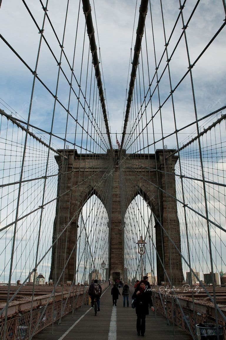 The unforgettable Brooklyn Bridge crossing the East River in New York, USA