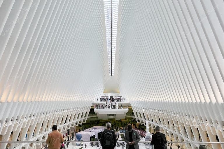 The stunning Oculus transportation hub and shopping mall at ground Zero, New York, USA