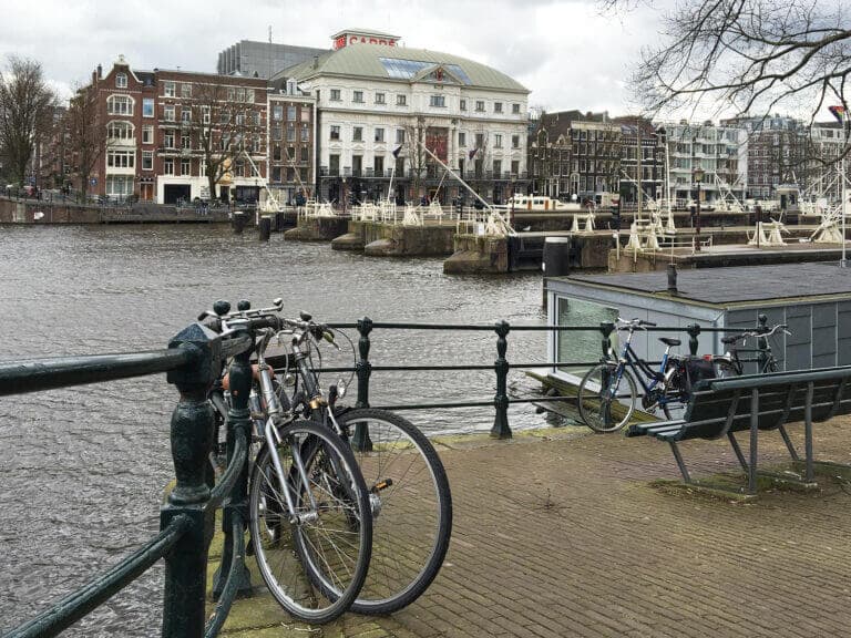 Canalside view of Amsterdam, Netherlands