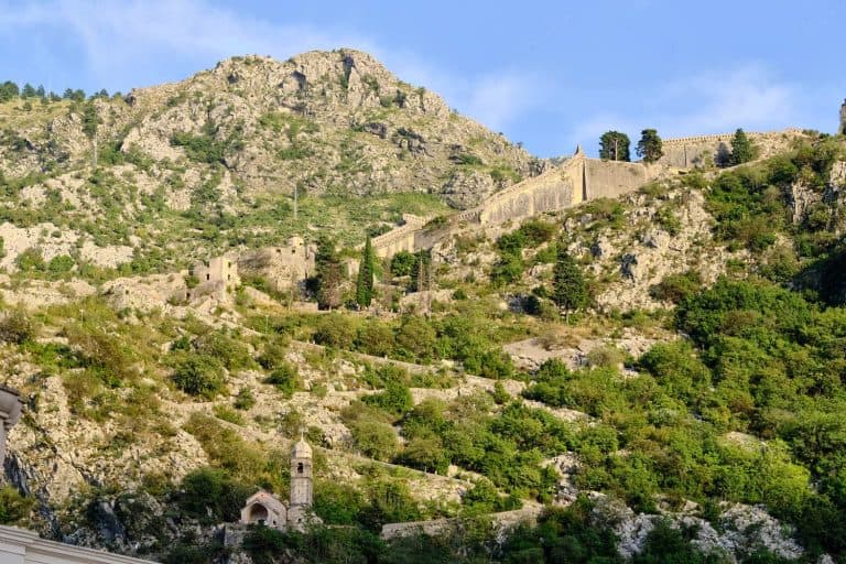 The Ladder of Kotor trail on San Giovanni hill above the Old Town, Kotor, Montenegro