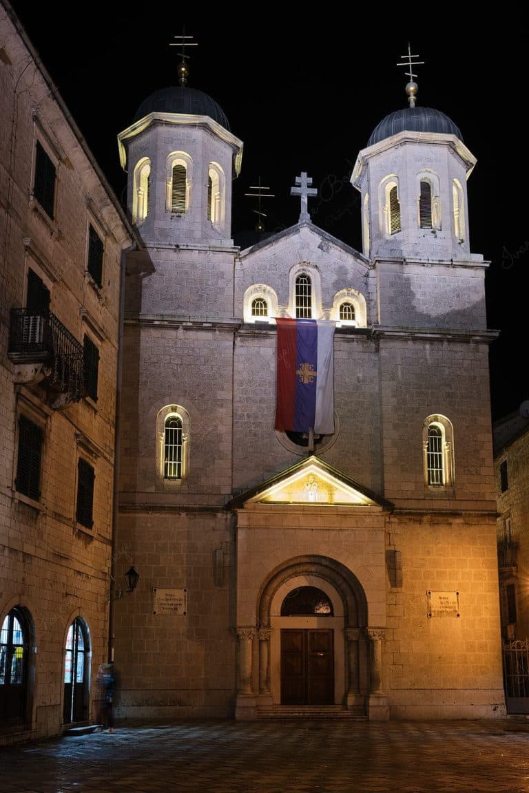 The stunning orthodox Saint Nicholas Church in the Old Town, Kotor, Montenegro