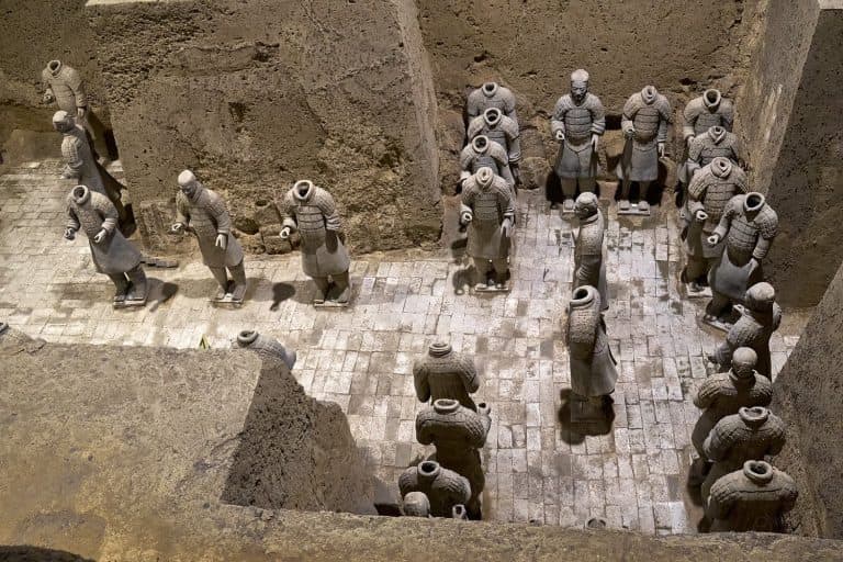 Soldiers in one of the Terracotta Army excavated pits, Xi’an, China