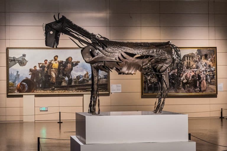 Art and sculpture exhibition in China Art Museum, Shanghai, China