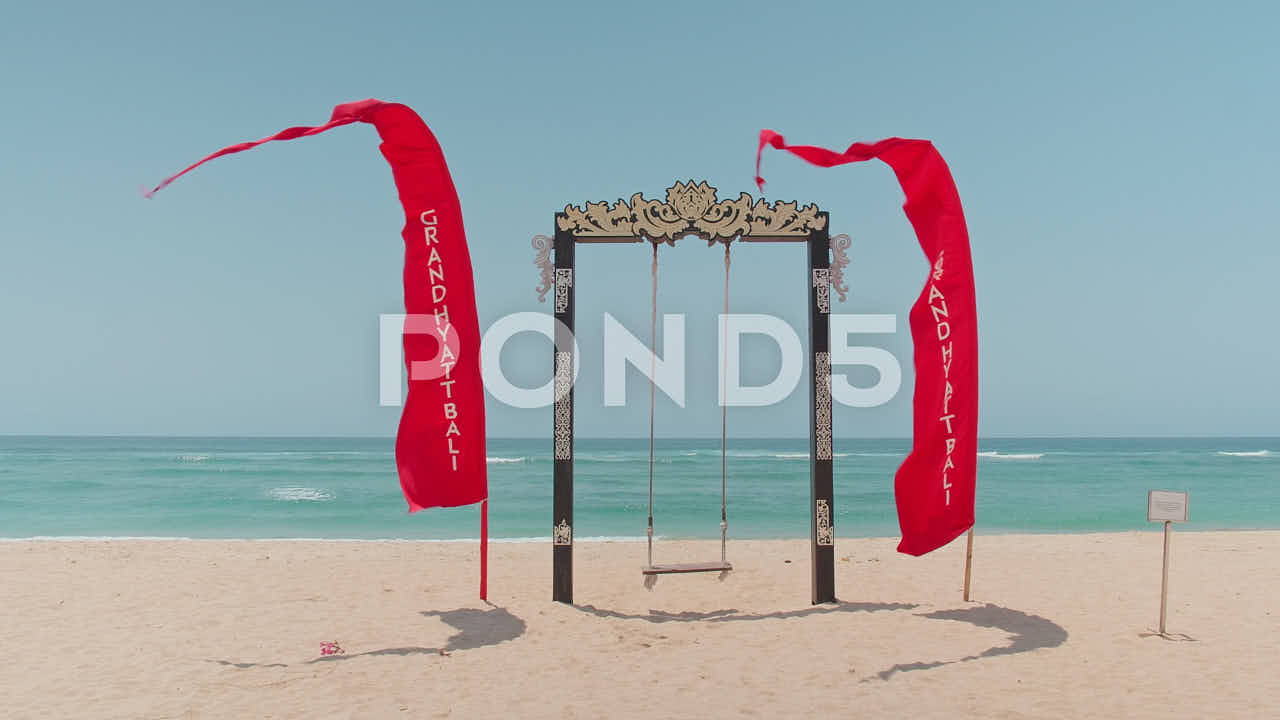 Beach Swing And Red Banners , Nusa Dua, Bali