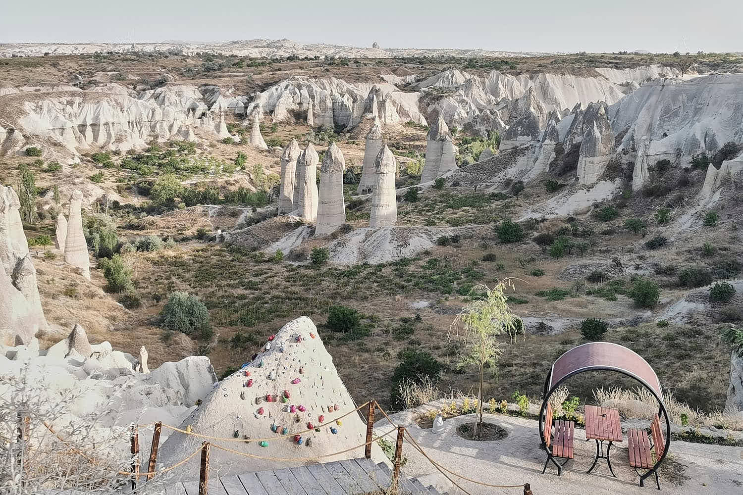 Panoramic landscape view of Love Valley in Cappadocia, Turkey