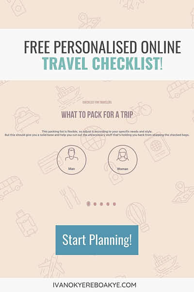 Personalised Online Travel Checklist