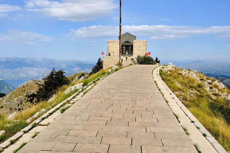 Mountain-top walkway to Lovcen National Park Njegos Mausoleum, Perast, Montenegro