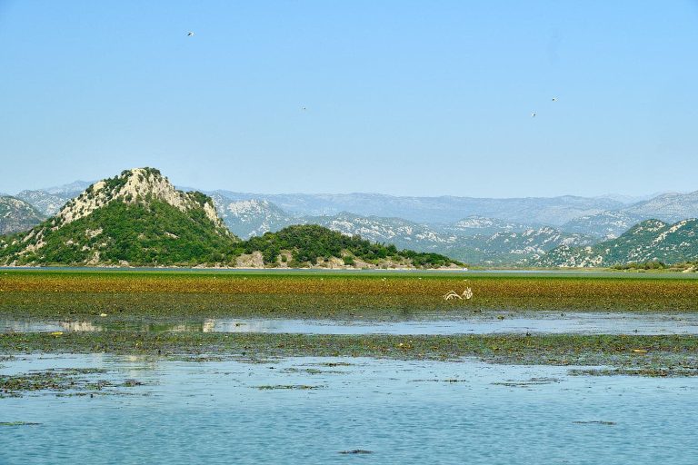 The beautiful mountains and seascape of the freshwater, Skadar Lake, Montenegro