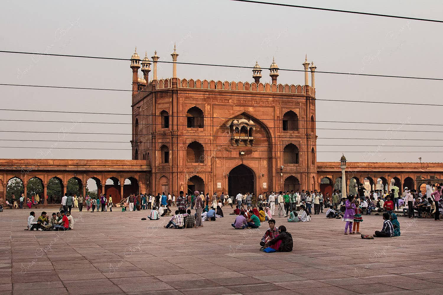 Worshippers outside Jama Masjid Mosque in Delhi, India