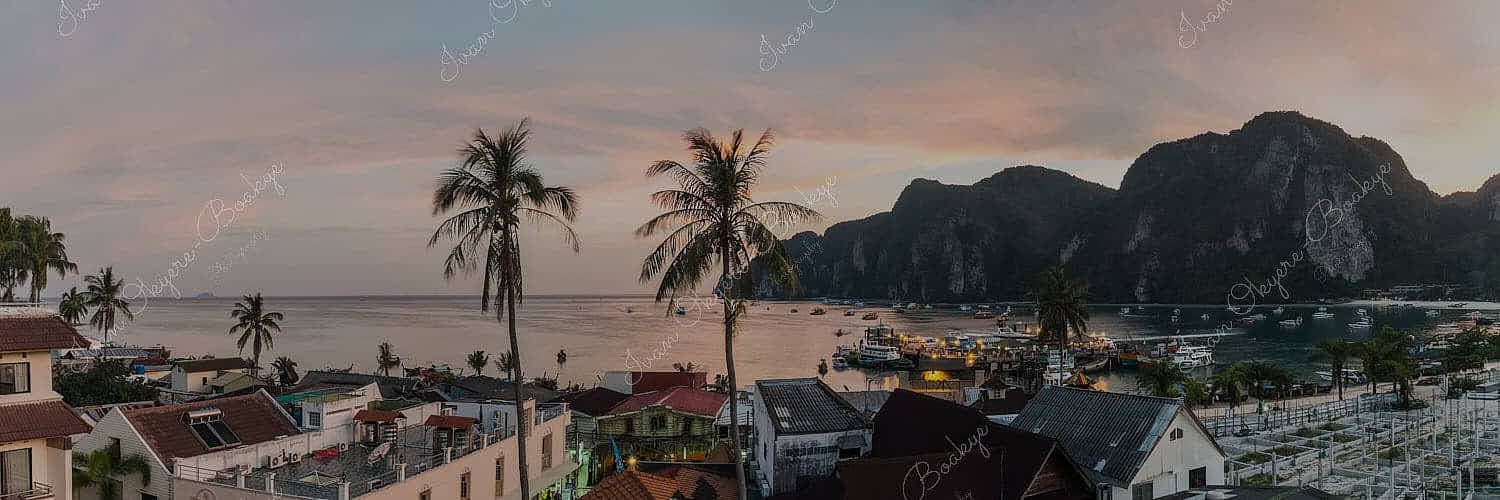 Ko Phi Phi; Mountains; Sunrise; Thailand; Tonsai Bay; Tonsai Pier