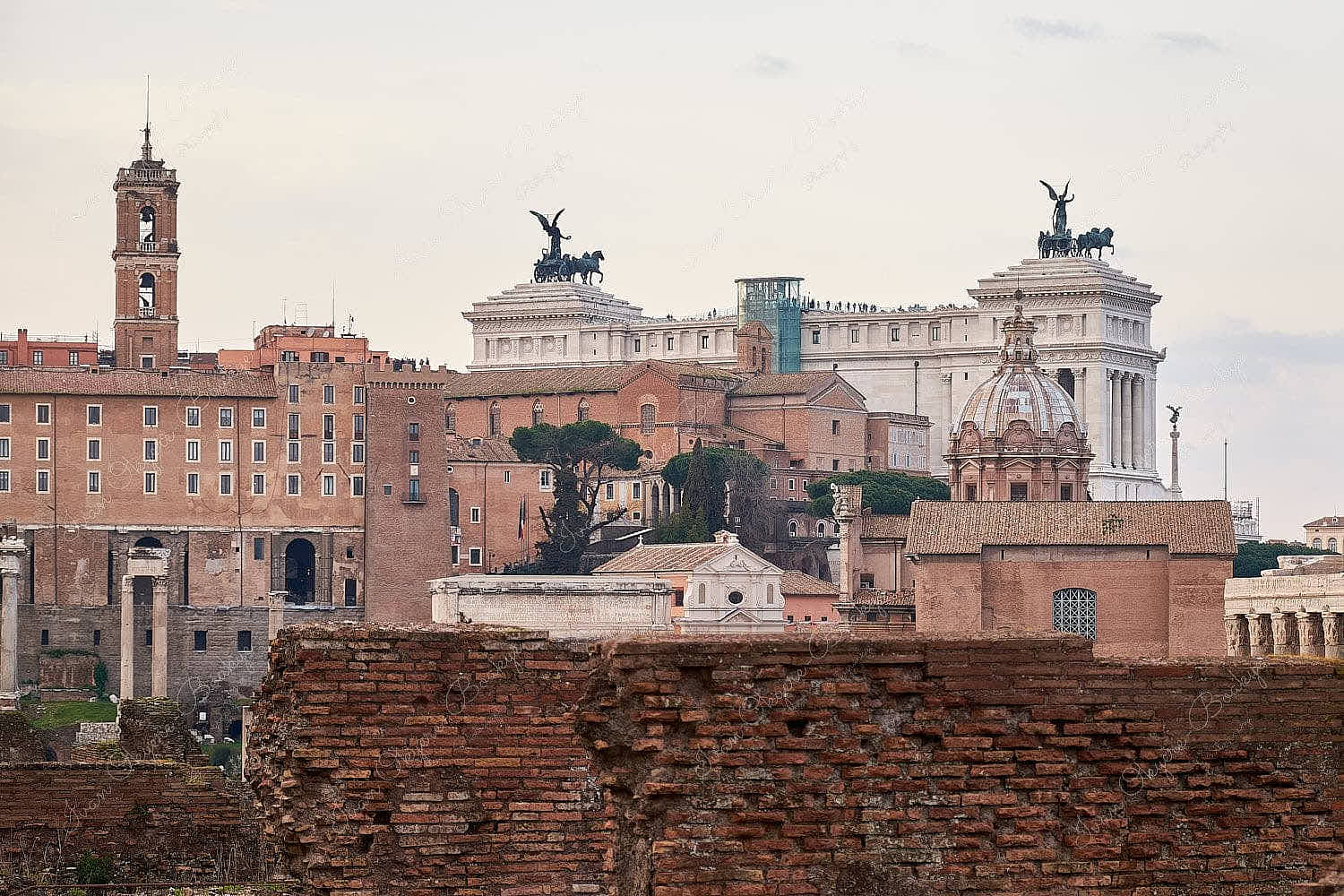 The Museo Nazionale dell’Emigrazione Italiana from Palantine Hill in Rome, Italy