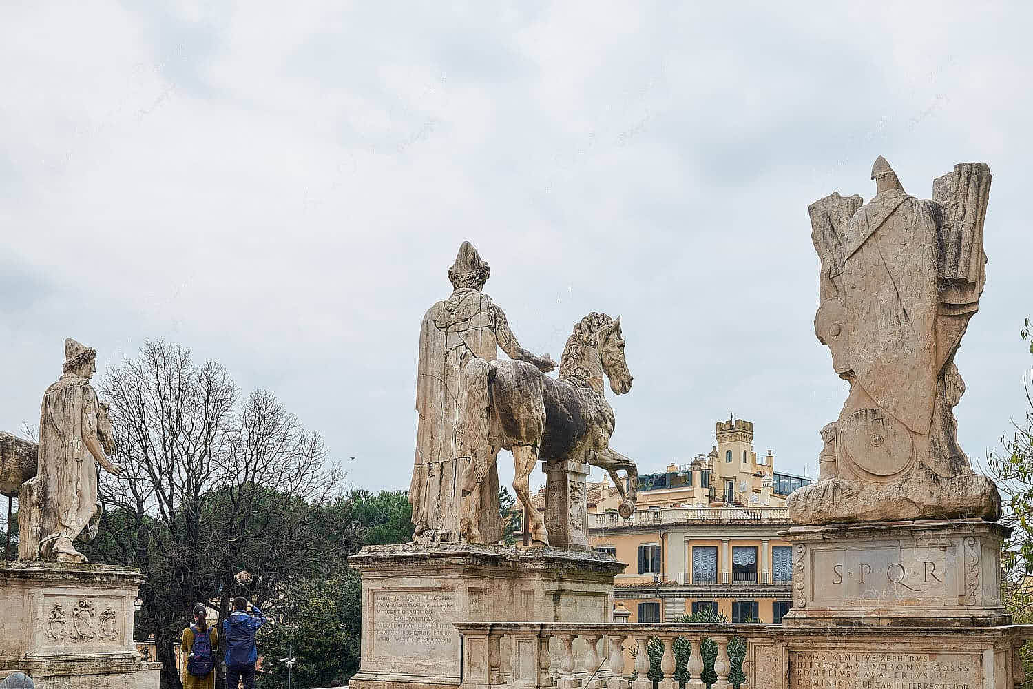 The Castor and Pollux statues at Piazza del Campidoglio, Rome, Italy