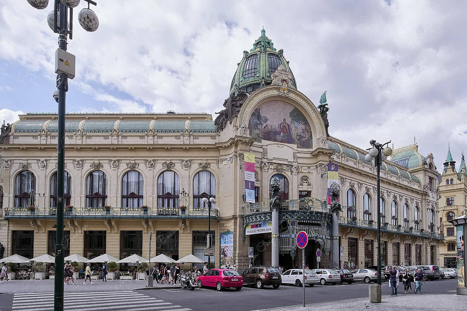 The majestic decorative Municipal House in Prague, Czech Republic
