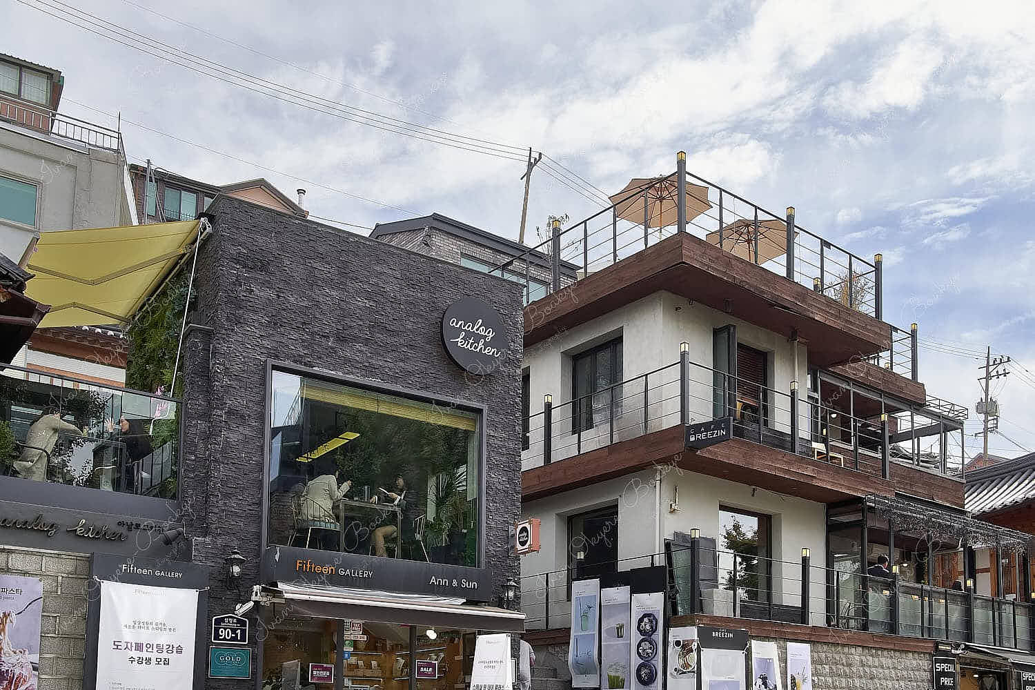 Trendy cafes and restaurants in Samcheong-dong, Seoul, South Korea
