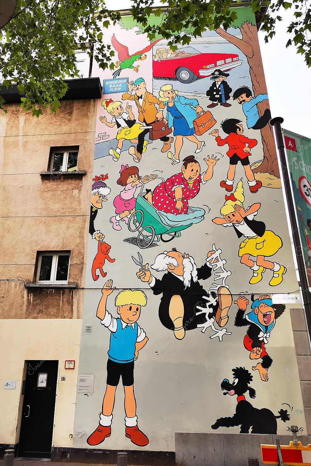 Jommeke by Jef Nys street mural in Antwerp, Belgium